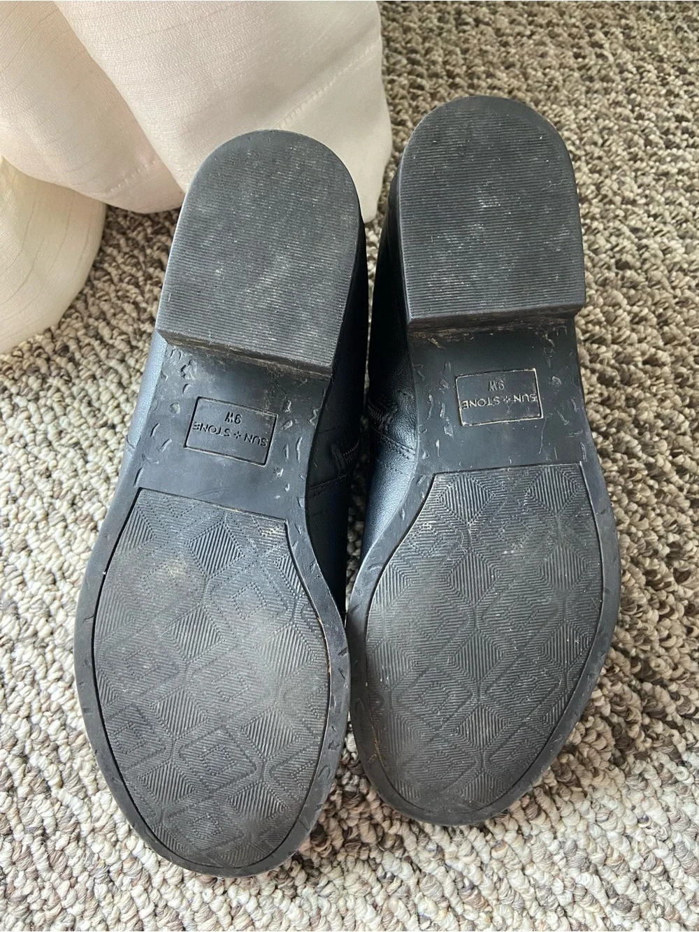 Sun + Stone Women’s Black Leather Ankle Booties